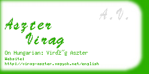 aszter virag business card
